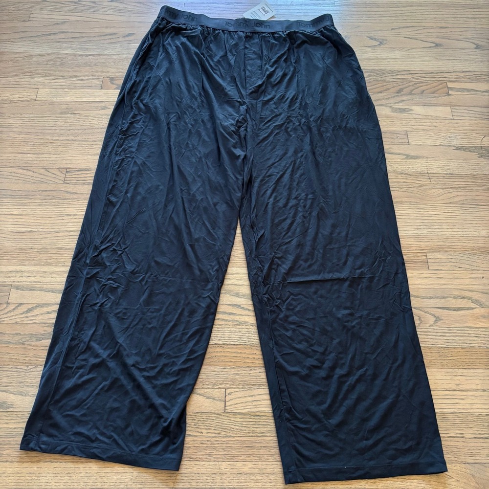 Tommy John‎ Second Skin Pajama Pants Mens XXL Black Lounge Sleep Bottoms New